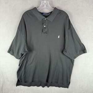 Polo Ralph Lauren Mens Polo Shirt 2XLT Black 2XL Tall‎ Pony Embroidered